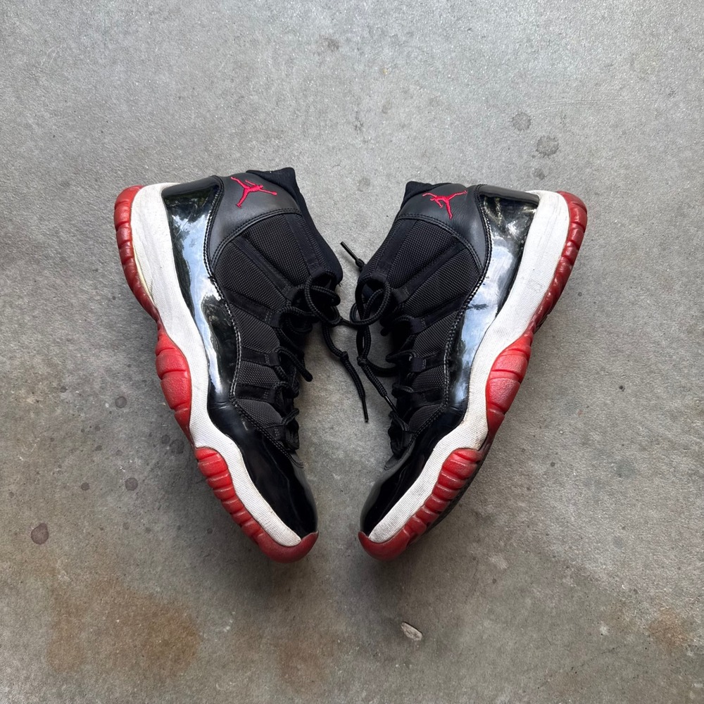 Jordan 11 Retro Bred 2008 Black Mens Size 13